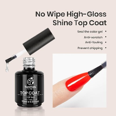 2 Pcs 15ml No Wipe Gel Top Coat and Base Coat Set