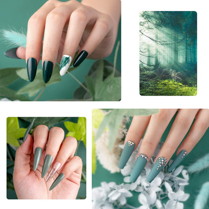 Blue Green Gel Nail Polish Set