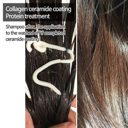 Collagen coating hair protein treatment