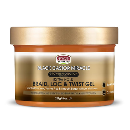 Castor Miracle Extra Hold Braid, Loc, Twist Gel