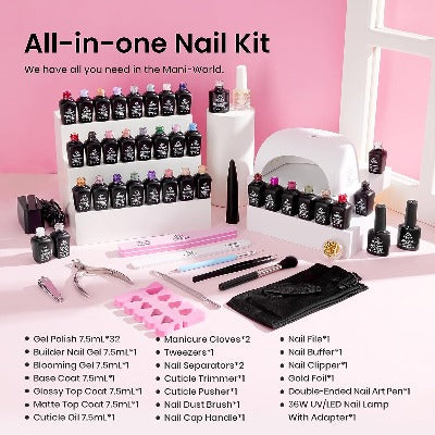 Gel Nail Polish Kit with Uv light 52 Pcs Gel Starter Kit