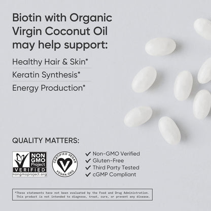 Vegan Biotin 5000mcg with Organic Coconut Oil