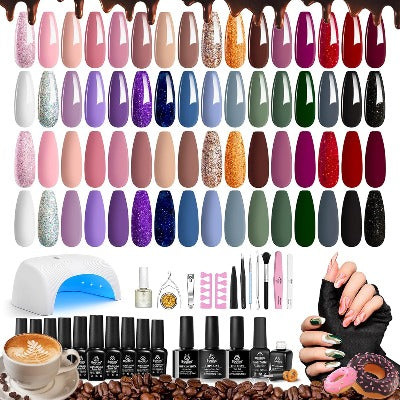 Gel Nail Polish Kit with Uv light 52 Pcs Gel Starter Kit