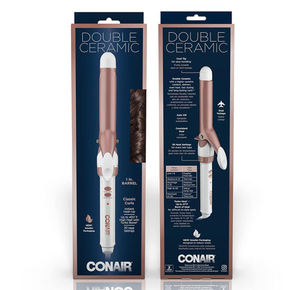 Double Ceramic 1-Inch Curling Iron